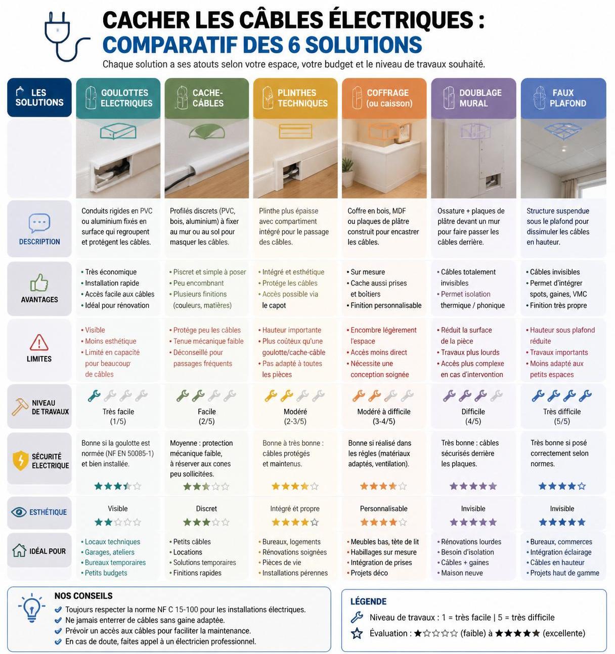 découvrez des astuces simples et efficaces pour cacher des câbles électriques au mur et ainsi rendre votre intérieur plus propre et esthétique.