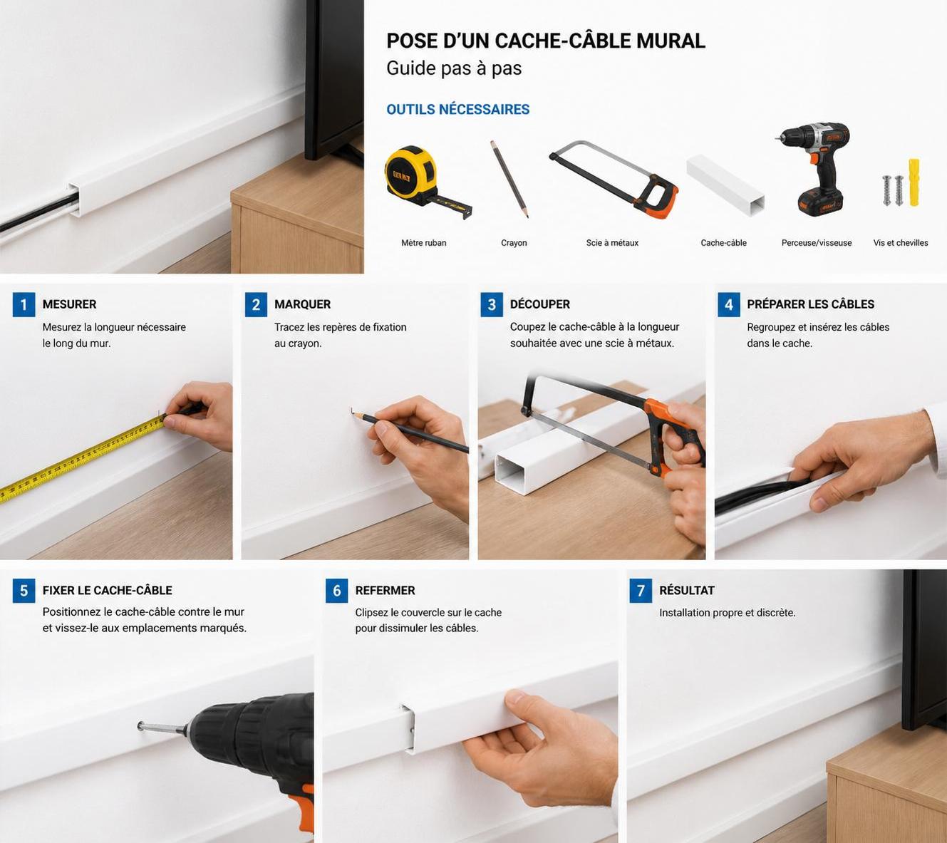 découvrez des méthodes simples et efficaces pour cacher des câbles électriques au mur, afin d'améliorer l'esthétique de votre intérieur en toute sécurité.