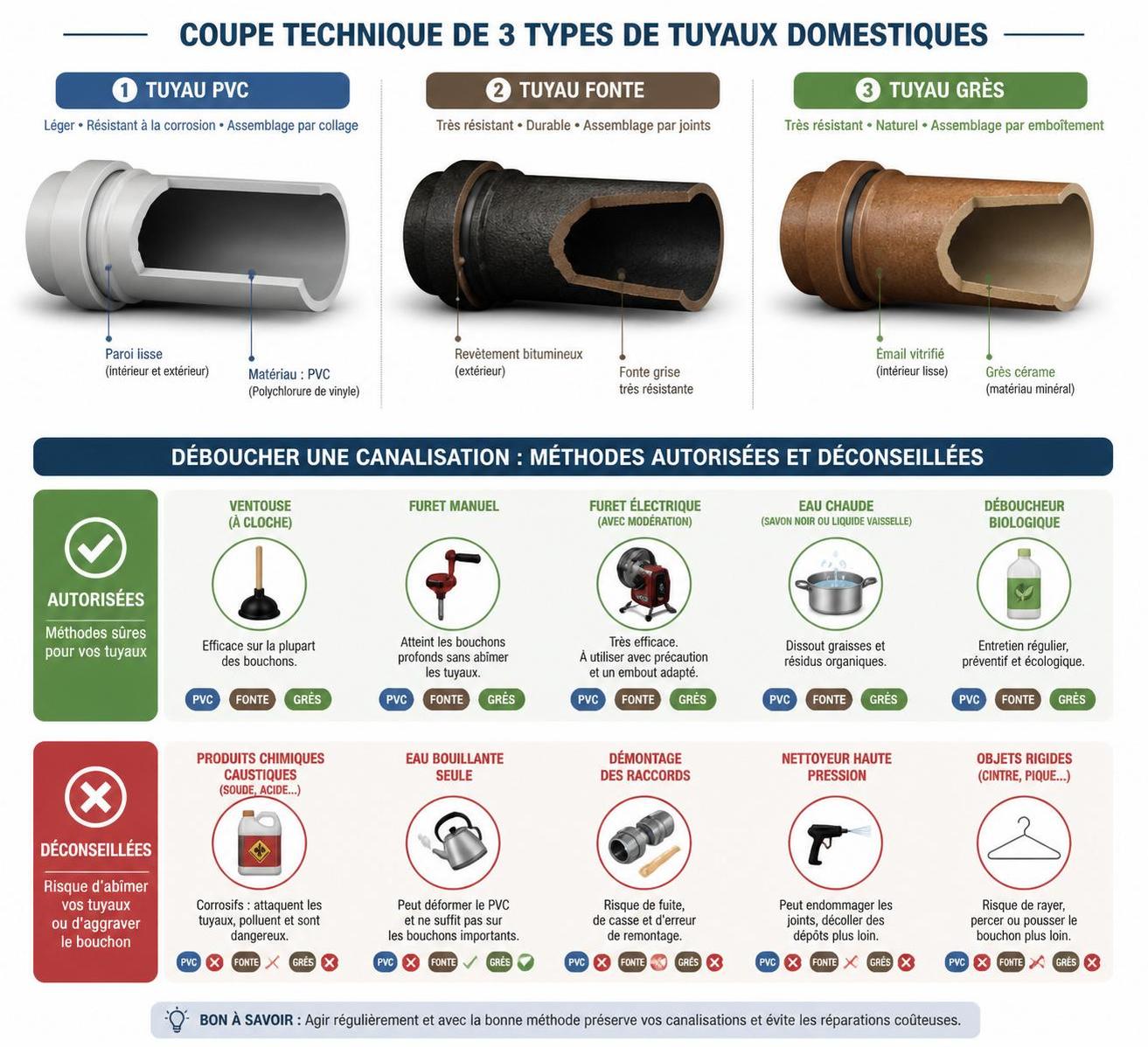 découvrez des méthodes efficaces et simples pour déboucher une canalisation très bouchée rapidement et sans produits chimiques agressifs.