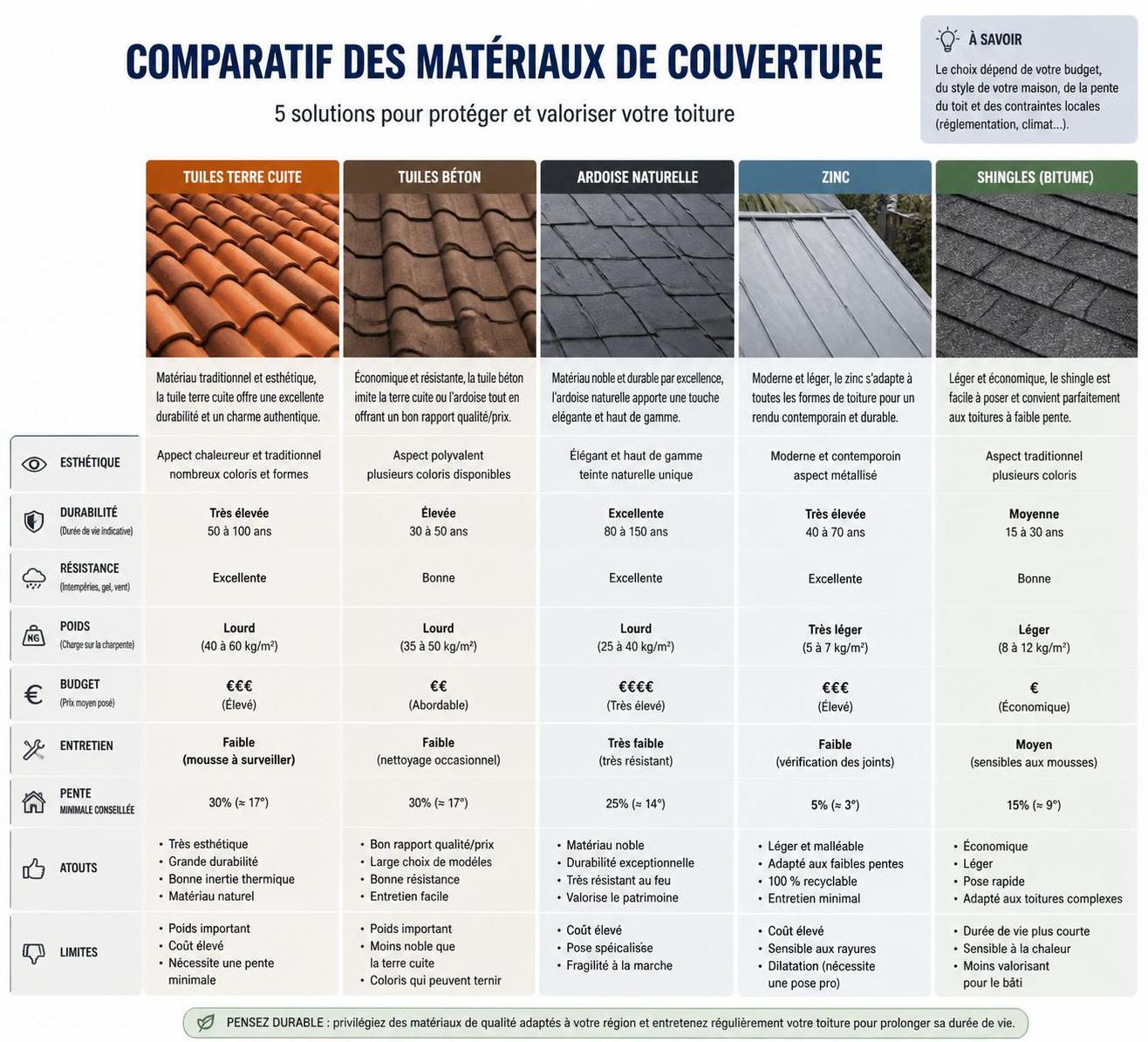 découvrez la durée de vie d'une toiture en tuile, les facteurs qui l'influencent et les conseils pour préserver votre couverture au fil des années.