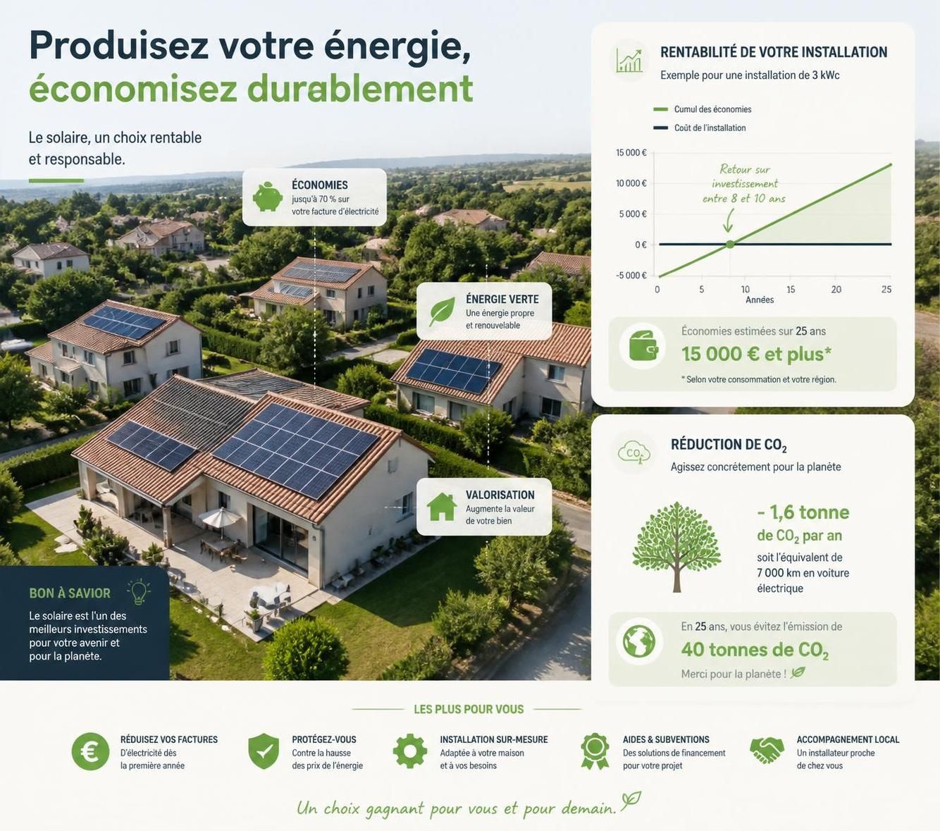 découvrez toutes les aides et subventions disponibles en 2026 pour l'installation de panneaux solaires, et profitez d'un chauffage écologique et économique.