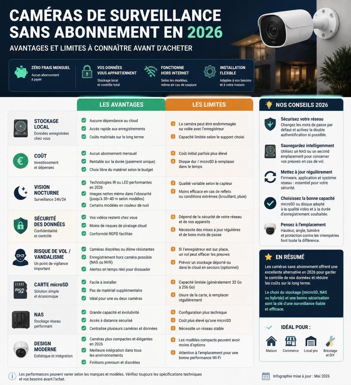 découvrez notre avis complet sur les caméras de surveillance sans abonnement : avantages, fonctionnalités et conseils pour choisir le meilleur modèle adapté à vos besoins.