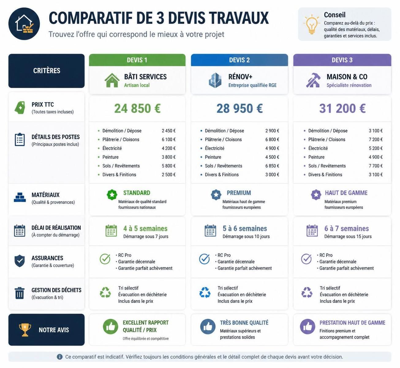 découvrez nos conseils pratiques pour comparer efficacement plusieurs devis travaux et faire le meilleur choix pour vos projets de rénovation ou construction.