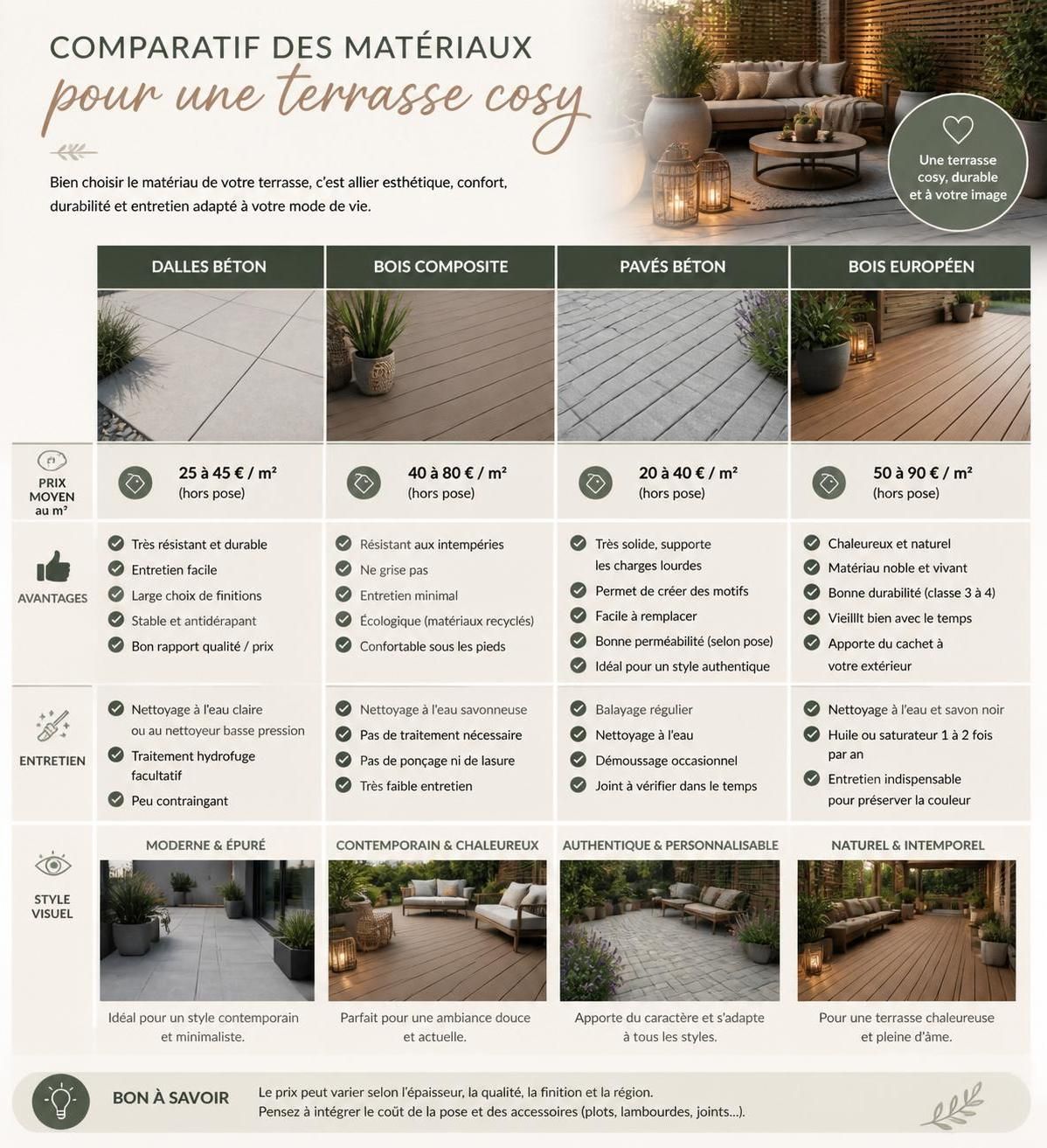 découvrez nos conseils pratiques pour créer une terrasse extérieure cosy, idéale pour se détendre et recevoir en toute convivialité.
