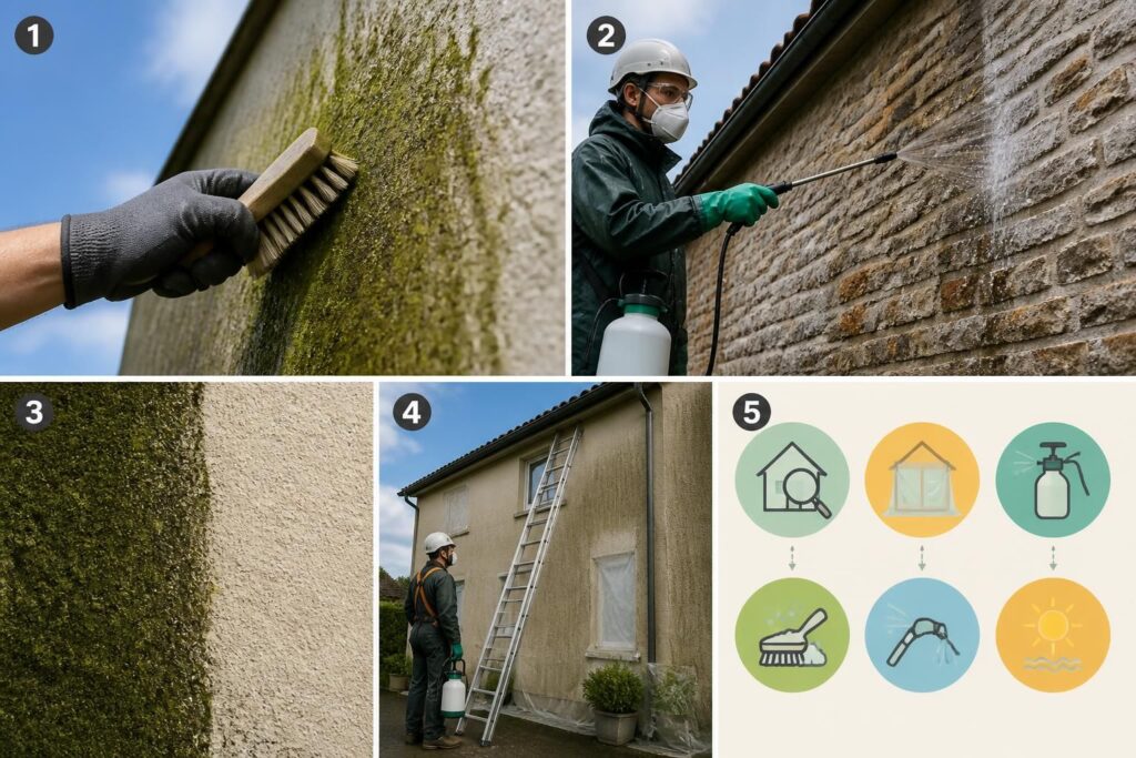 découvrez des méthodes efficaces et faciles pour enlever la mousse sur votre façade et préserver l’aspect esthétique de votre maison.