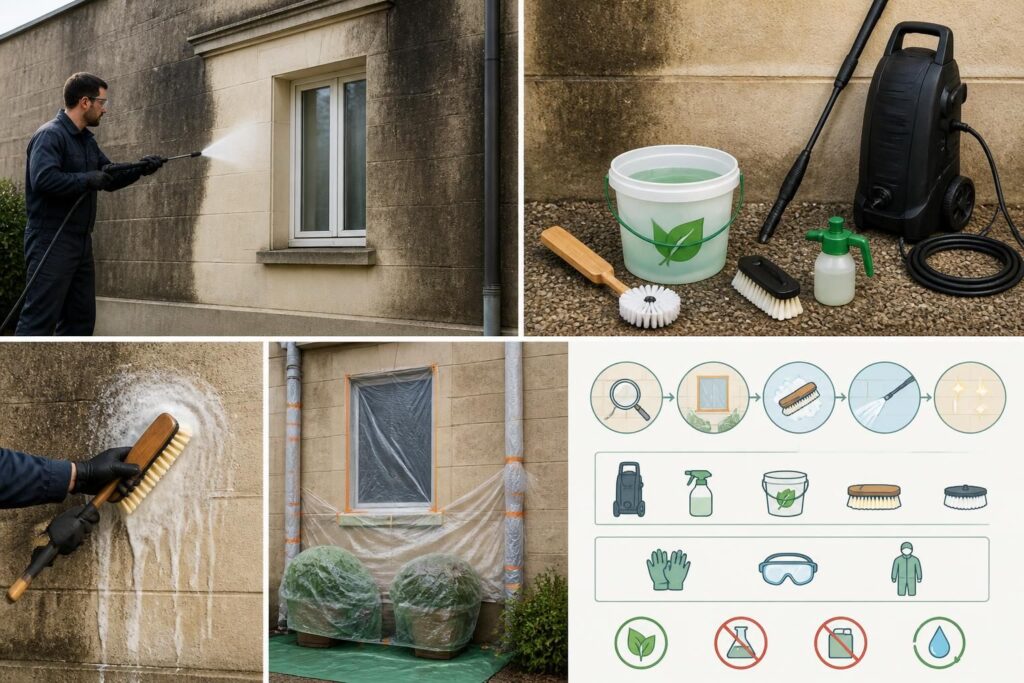 découvrez des techniques efficaces et simples pour nettoyer une façade noircie et redonner éclat et propreté à votre maison.