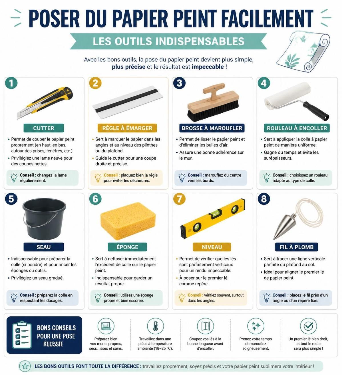 découvrez nos astuces simples et efficaces pour poser du papier peint facilement et réussir votre décoration intérieure sans effort.