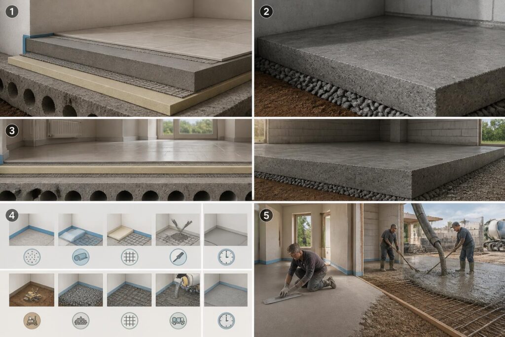 découvrez les principales différences entre une chape et une dalle béton, leurs usages, compositions et avantages pour vos travaux de construction.