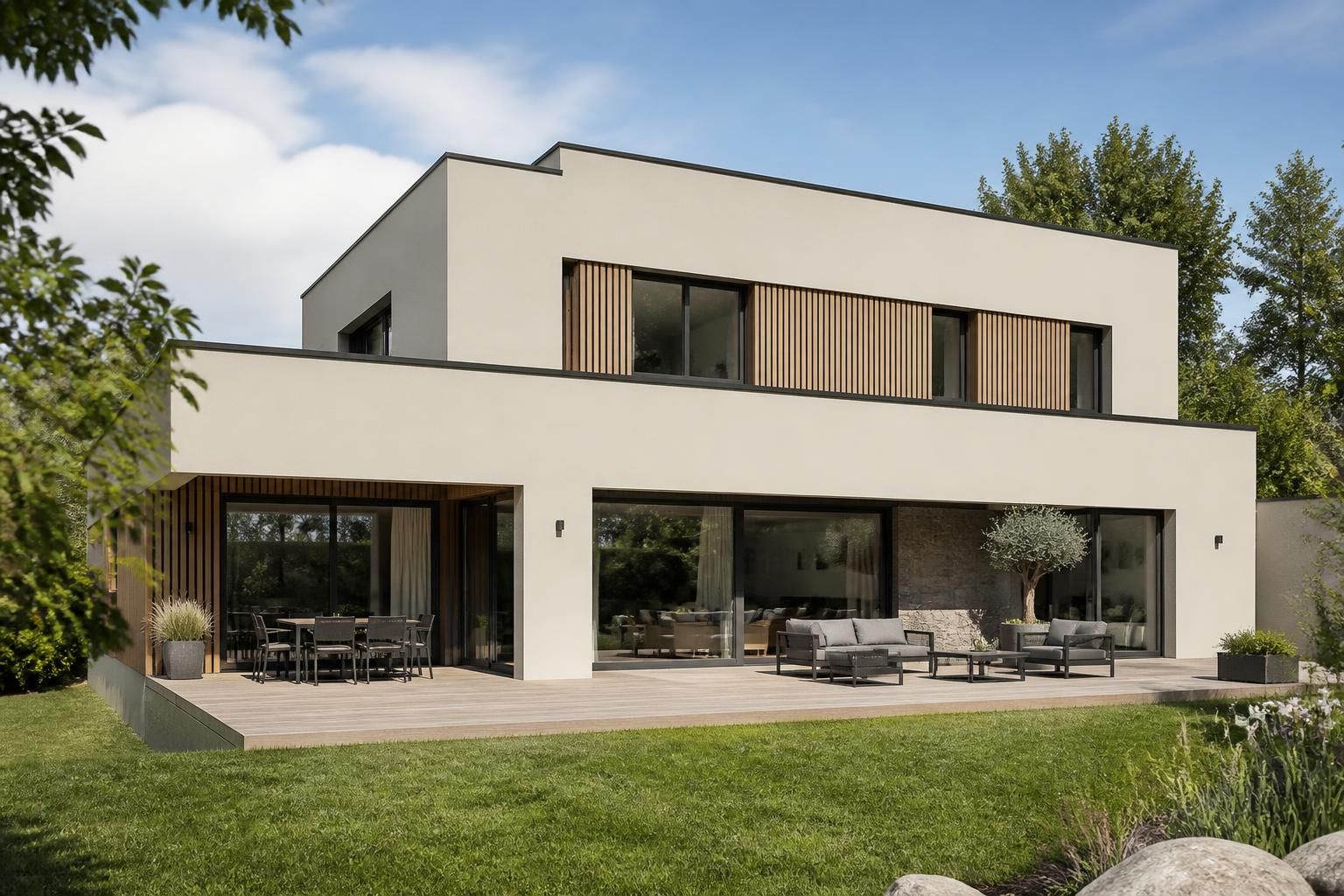 découvrez nos solutions d'enduit pour façade moderne, parfaites pour sublimer votre maison contemporaine avec élégance et durabilité.
