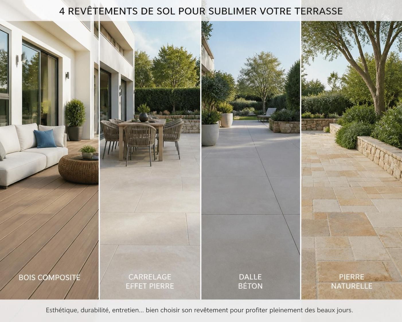 découvrez le meilleur revêtement pour terrasse extérieure alliant style, durabilité et confort. idéal pour sublimer et protéger votre espace extérieur toute l'année.