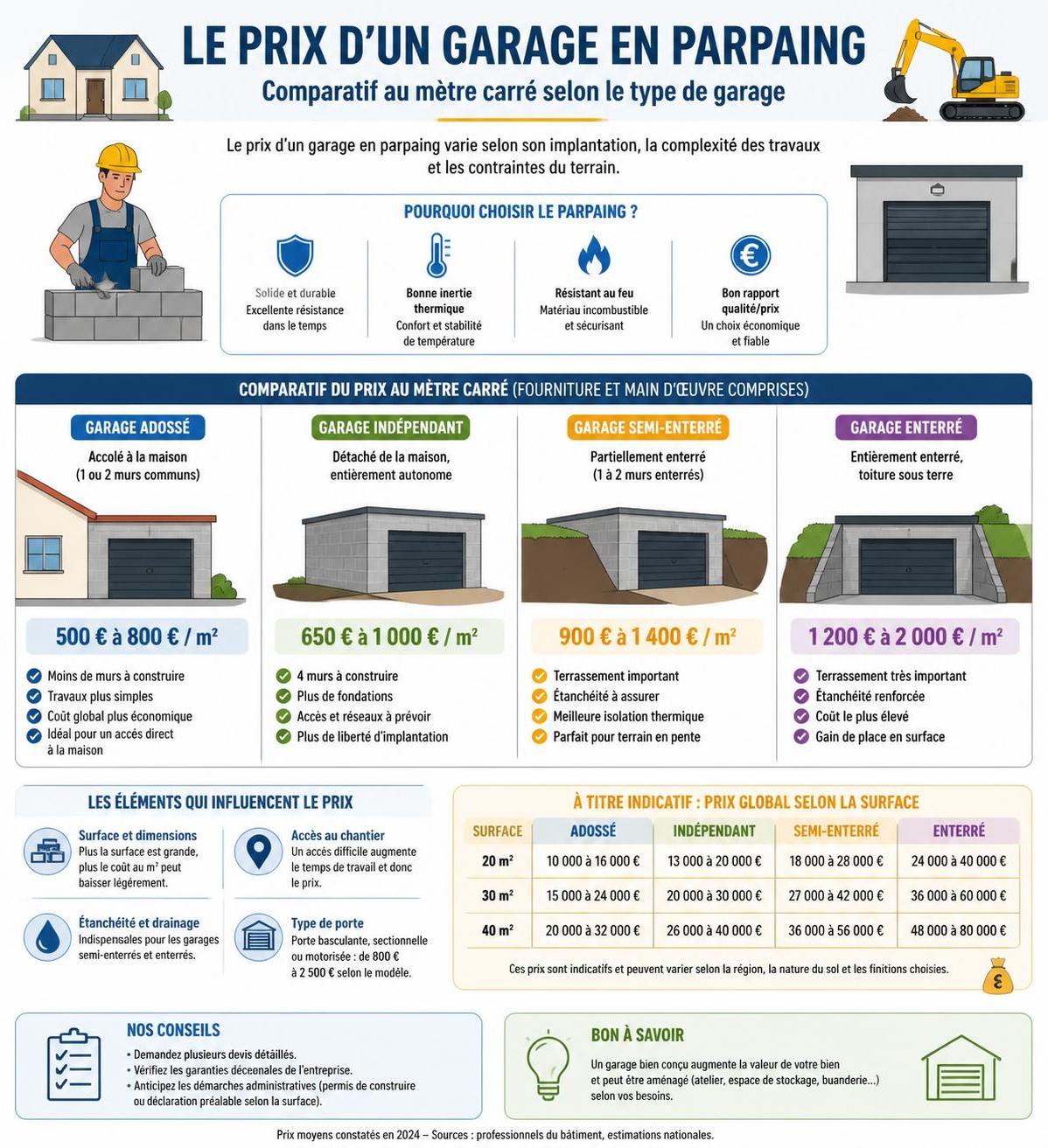 découvrez les prix de construction d'un garage en parpaing pour bien budgétiser votre projet. conseils, coûts moyens et facteurs influençant le tarif.
