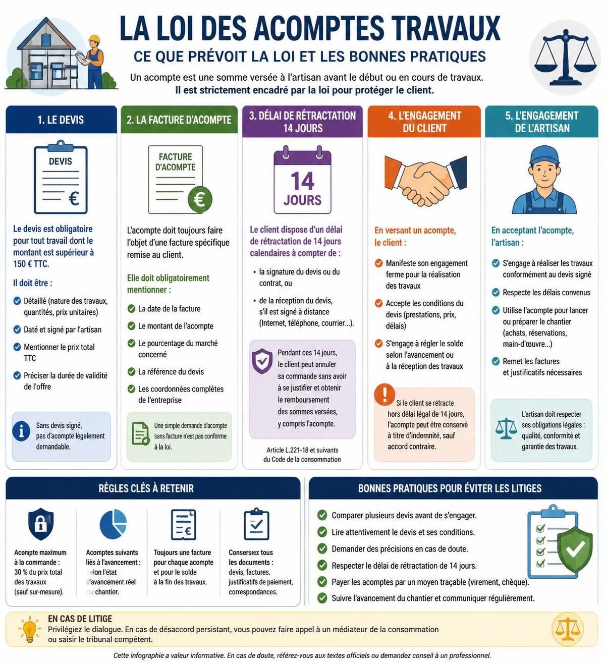 découvrez quel acompte verser avant de commencer vos travaux et les bonnes pratiques pour sécuriser votre projet de rénovation ou construction.