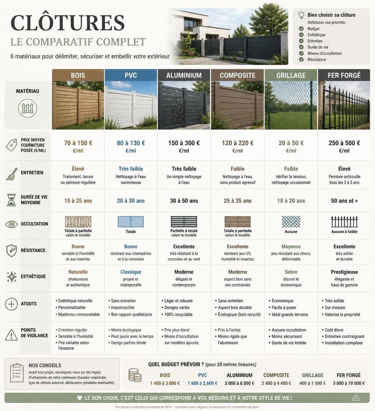 découvrez quelle clôture choisir pour un entretien minimum et une durabilité optimale. guide pratique pour sélectionner la clôture idéale sans effort d'entretien.