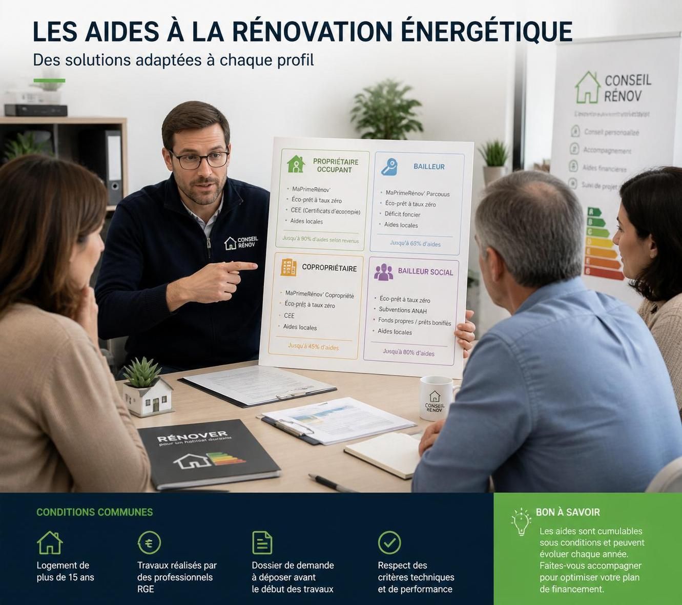 découvrez qui est éligible aux aides pour la rénovation énergétique et comment bénéficier des subventions pour améliorer l'efficacité énergétique de votre logement.