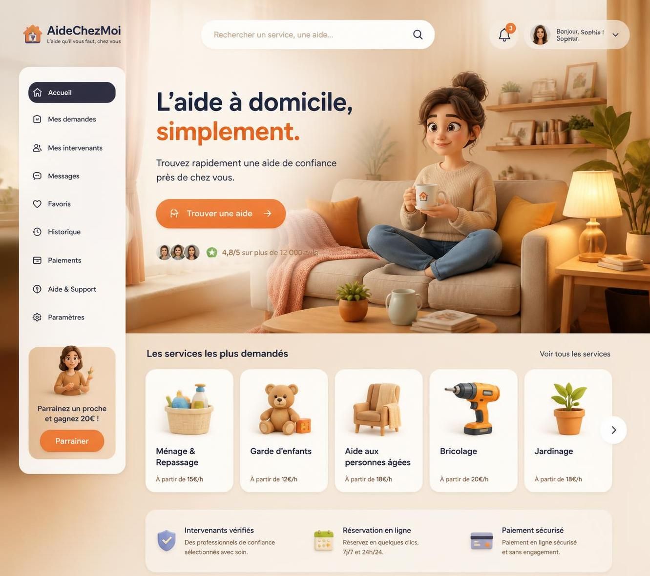 explorez en détail les véritables services offerts par cette plateforme d'aide en ligne à domicile et découvrez comment elle peut faciliter votre quotidien.